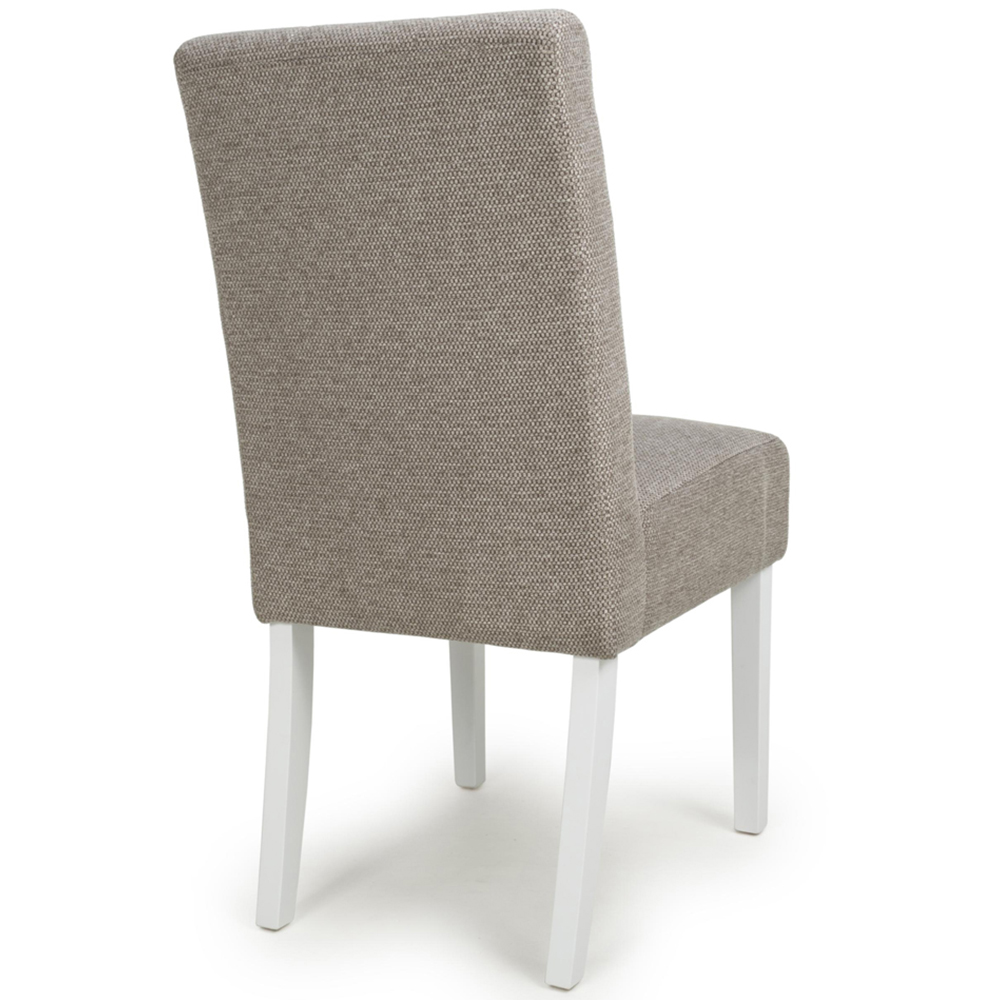 Portland Harlow Mocha Weave White Legs Waffle Back Dining Chair Image 5