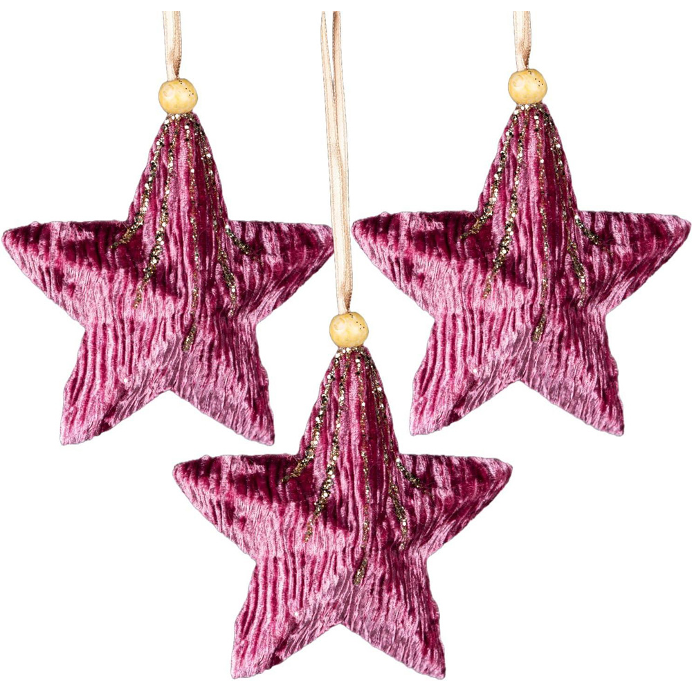 Shatchi Pink Star Hanging Christmas Decoration Image 3