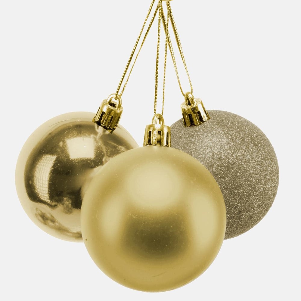 Shatchi 10cm Gold Shatterproof Bauble 6 Pack Image 4