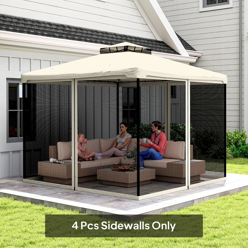 Outsunny 3 x 3m Mesh Mosquito Netting Screen Wall Image 2