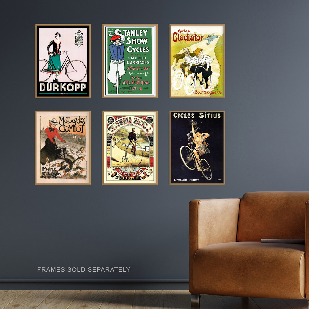 Artery8 Vintage French Bicycle Adverts Wall Art Print 30 x 41cm 6 Pack Image 2