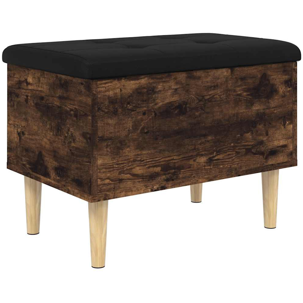 vidaXL Smoked Oak Lift-Up Seat Storage Bench Image 5