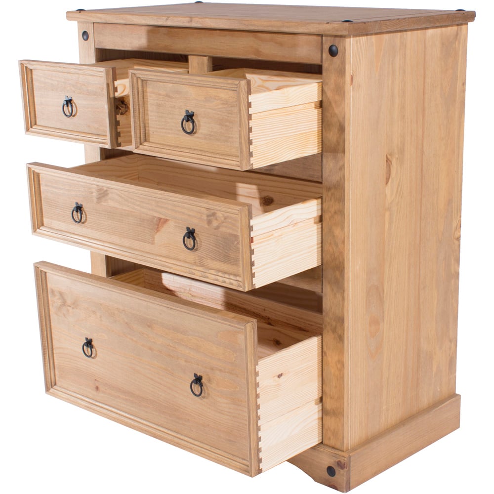 Corona 4 Drawer Antique Wax Chest of Drawers Image 4