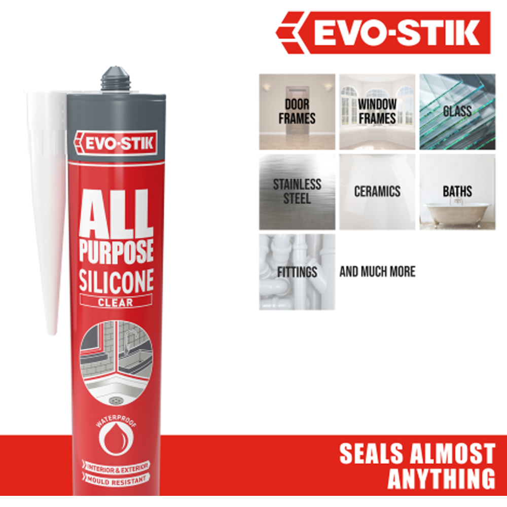 Evo-Stik Evo-Seal White Multipurpose Silicone Tube 290ml Image 5