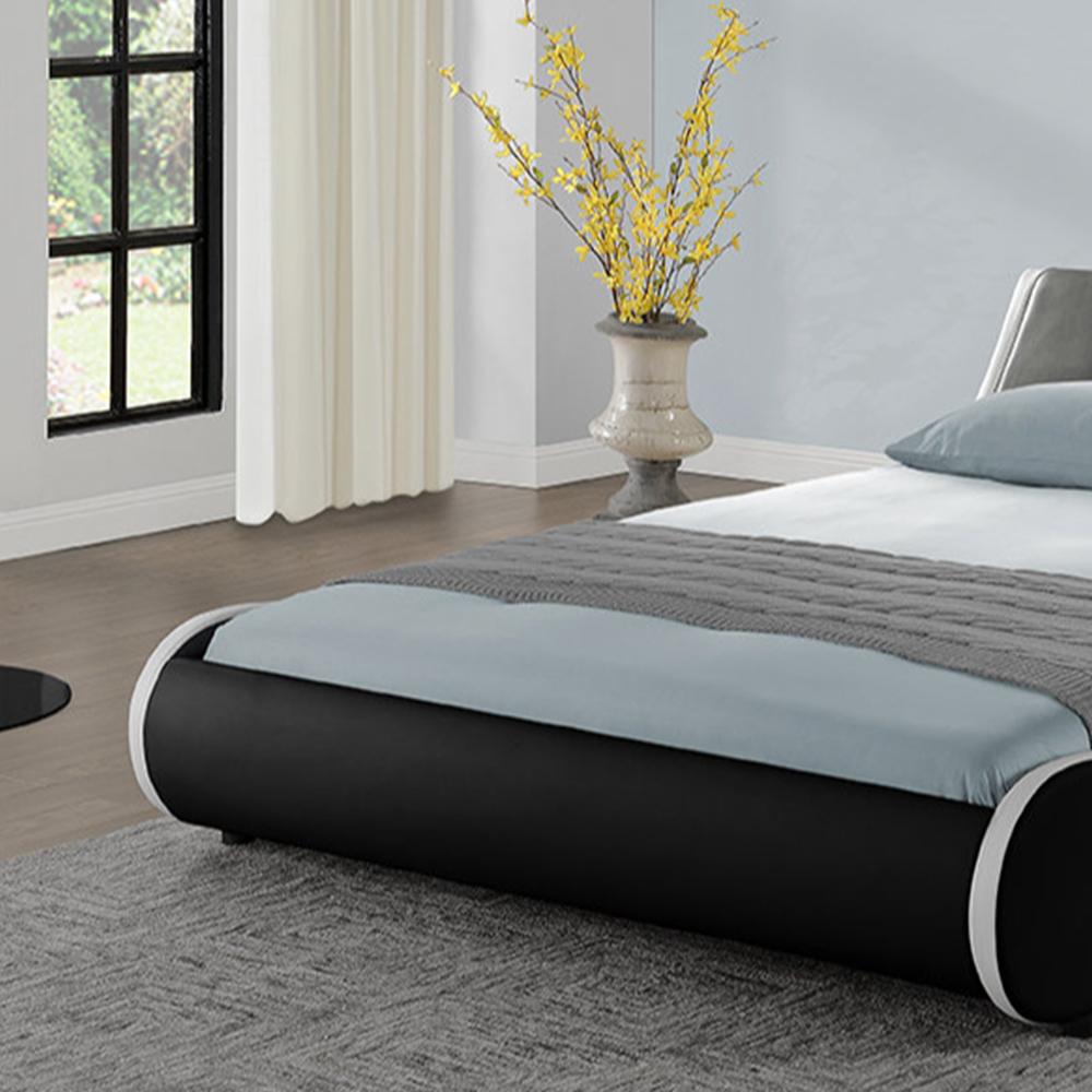 Home Detail Galactic Double Black and White Faux Leather Bed Frame Image 4