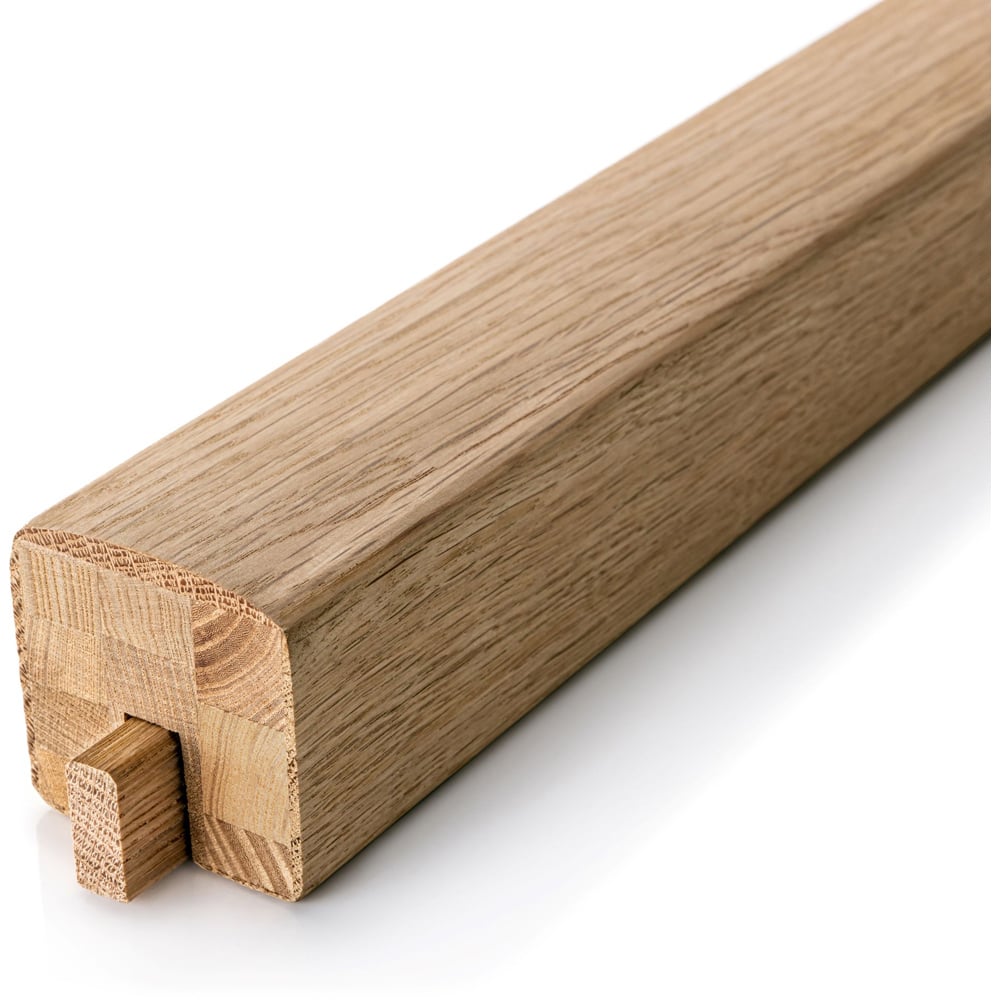 Blueprint Joinery Cambridge Oak Grooved Black Metal Handrail and Base Rail Set 1.5m Image 3