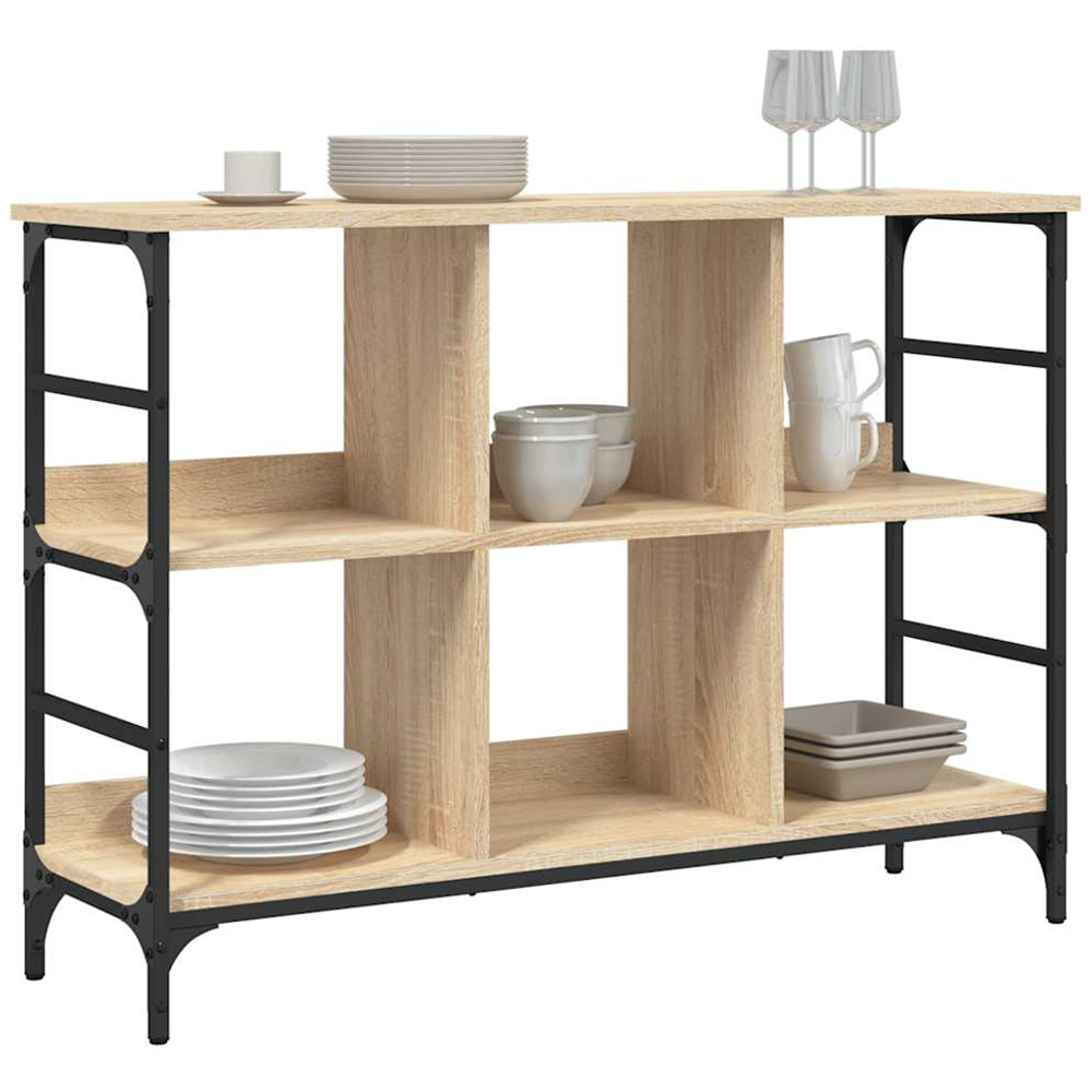 vidaXL 6 Shelf Sonoma Oak Sideboard Image 3