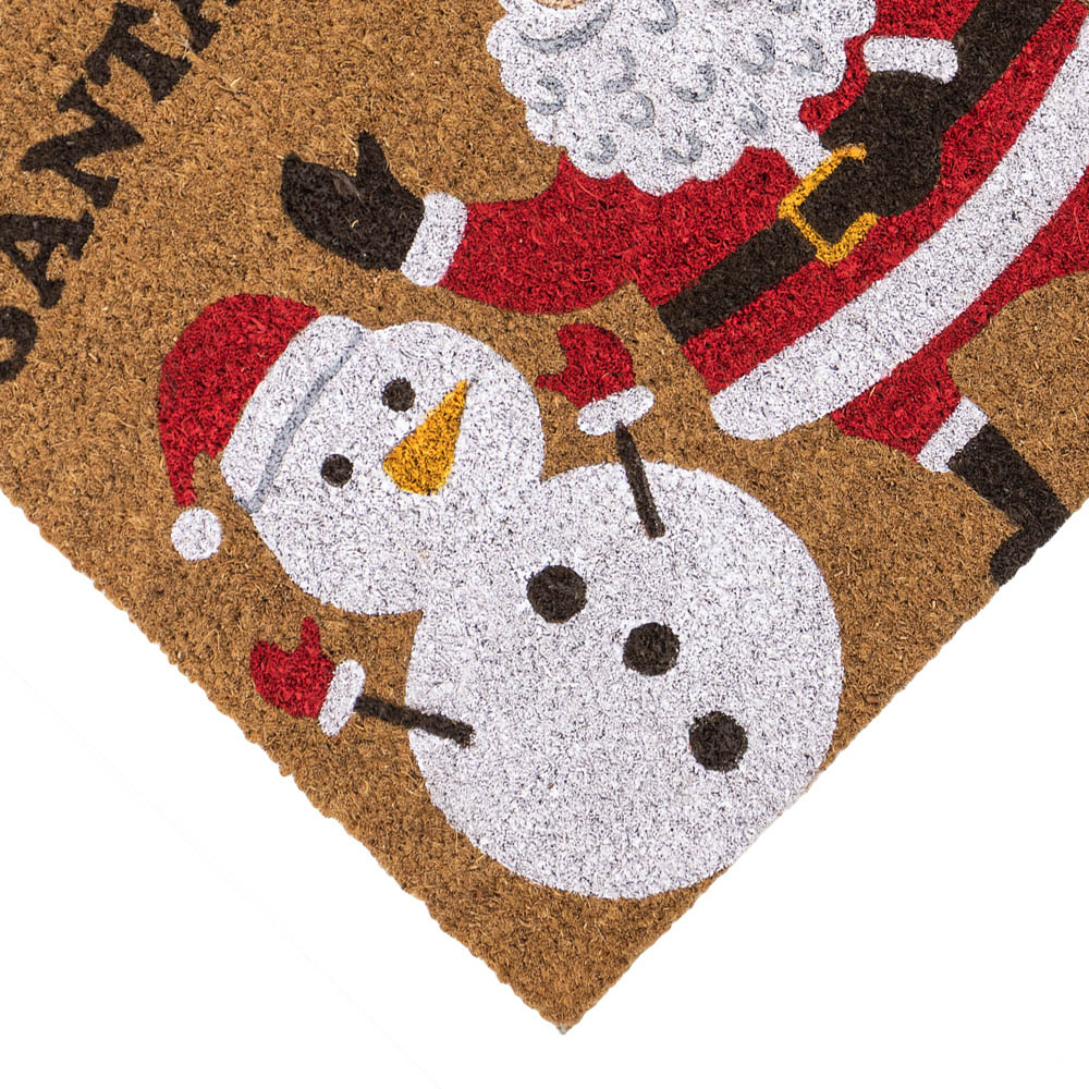 JVL Christmas Santa and Friends Coir Non Slip Entrance Doormat 40 x 58cm Image 3