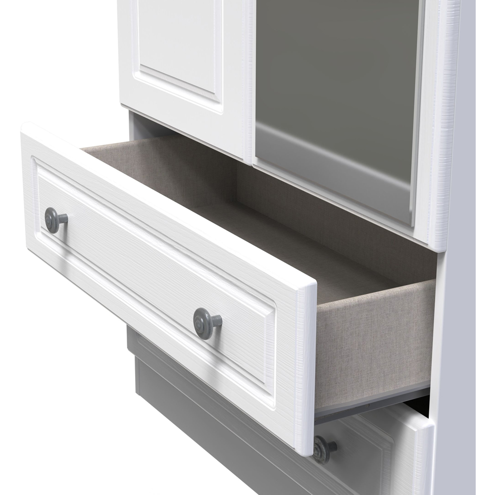 Crowndale Pembroke 2 Door 2 Drawer Matt White Mirror Wardrobe Ready Assembled Image 7