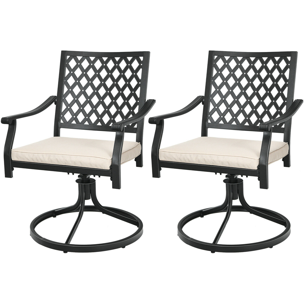 Costway Set of 2 Beige Bistro Chair Image 2