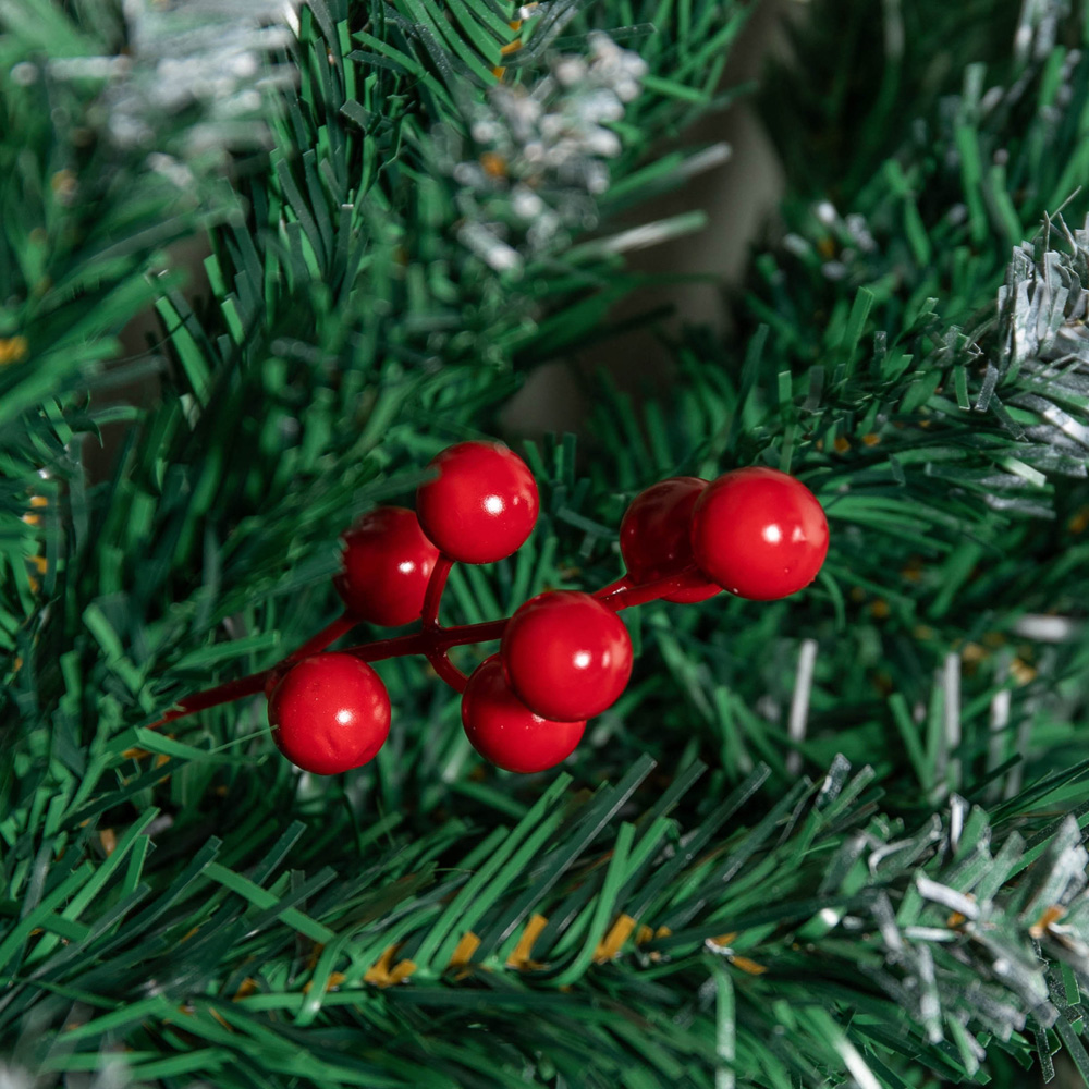 Samuel Alexander Snow Tipped Christmas Garland with Red Berries Cones and Bullet Tips 270cm Image 5
