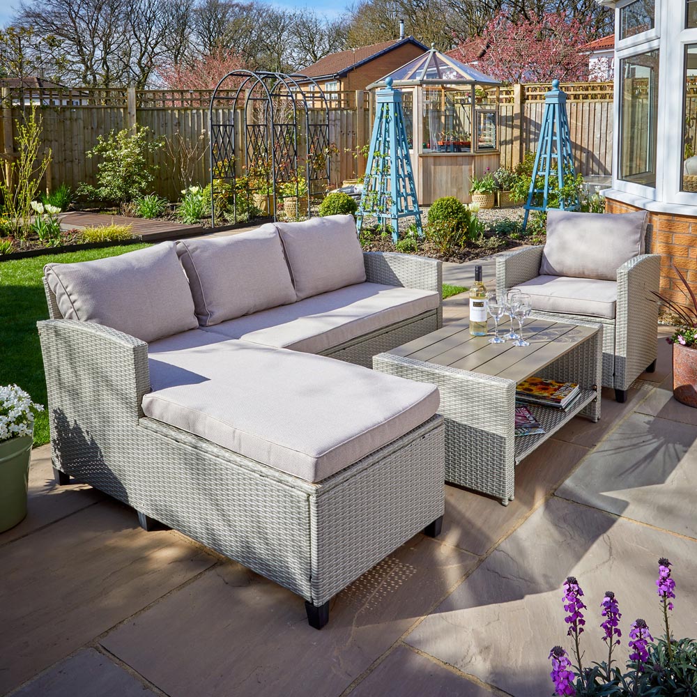 Home Source Trapani 5 Sofa Grey Rattan Outdoor Garden Furniture Sofa Set Image 7