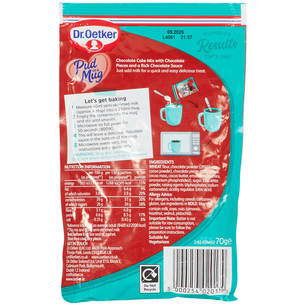 Dr. Oetker Pud In A Mug Rich Chocolate Mix 70g Image 2