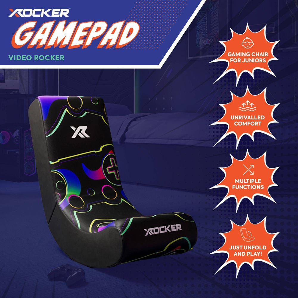 X Rocker Video Rocker Neon Kids Gaming Chair Image 2