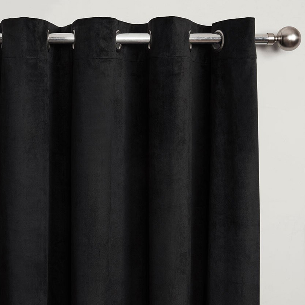 Divante Vermont Black Velvet Blackout Curtains 229cm Image 5