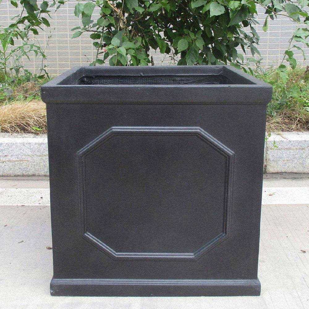wilko Chelsea Dark Grey Light Stone Outdoor Planter 22cm Image 2