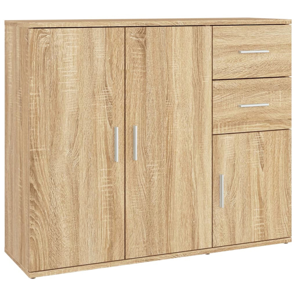 vidaXL 3 Door 2 Drawer Sonoma Oak Sideboard Image 2