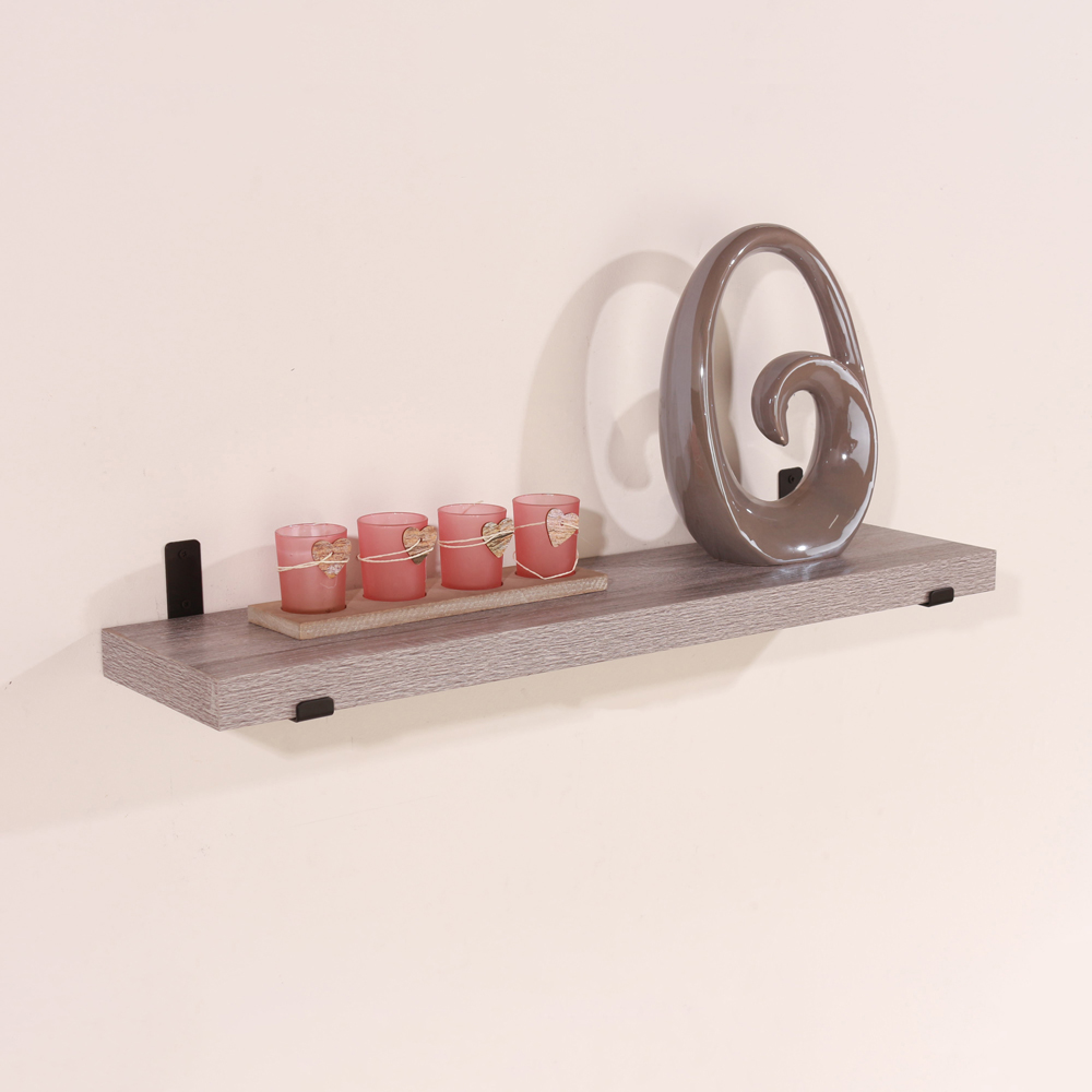 Core Products Jackson Grey Oak Effect Chunky Shelf with Sit On Brackets 60cm Image 3