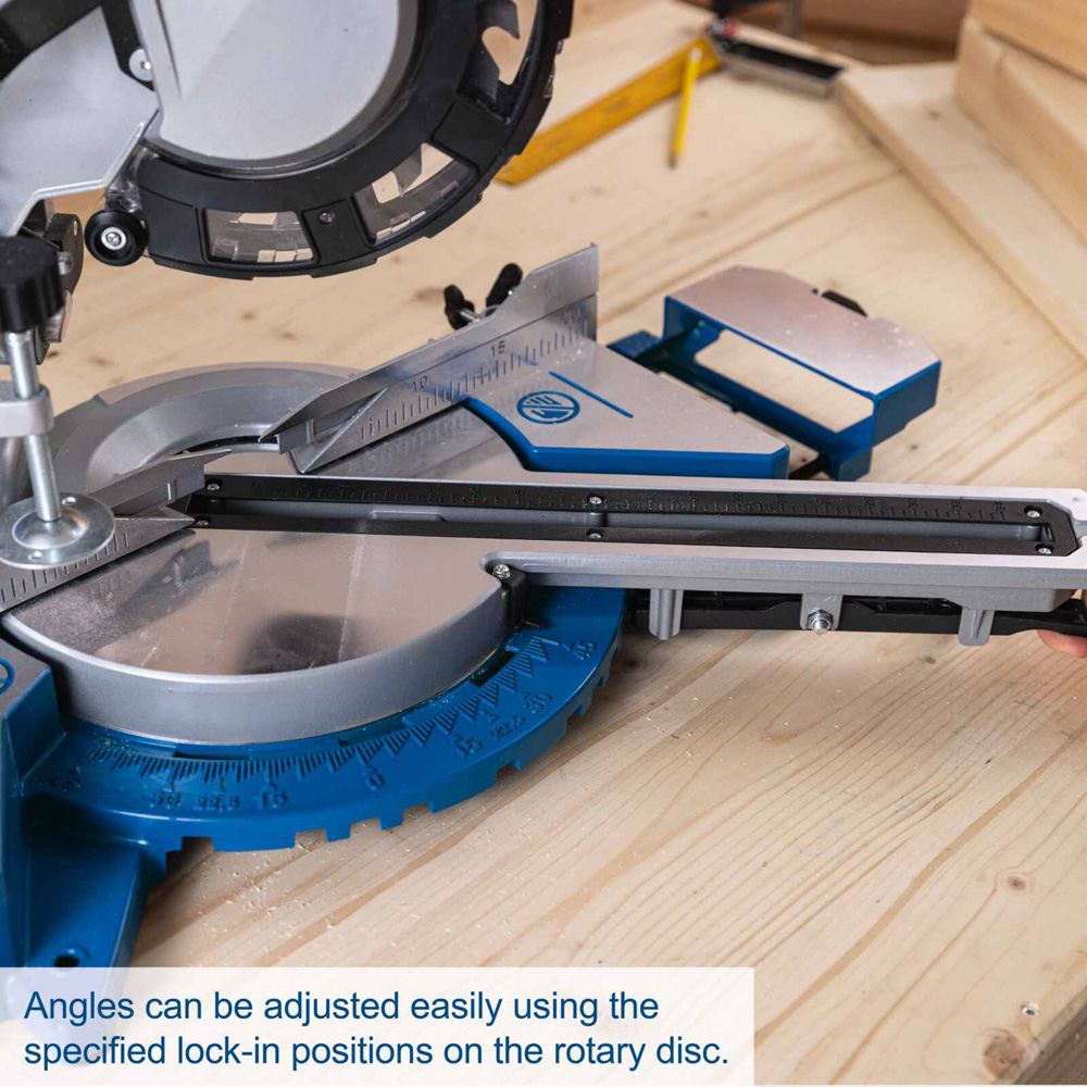 Scheppach HM216 8 inch 24T and 48T TCT Blade Sliding Mitre Saw 2000W Image 6