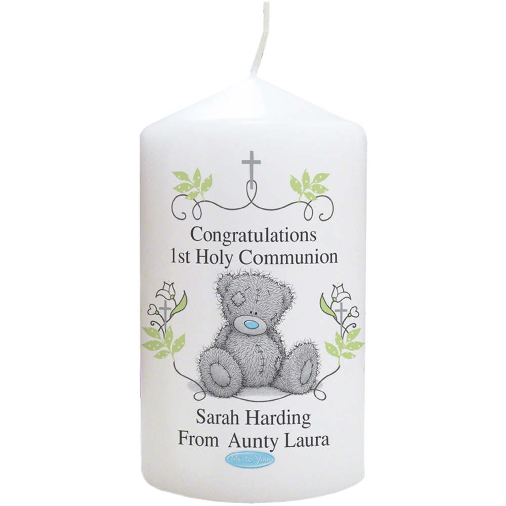 Personalised Memento Personalised Me To You Religious Cross Pillar Candle Image 1