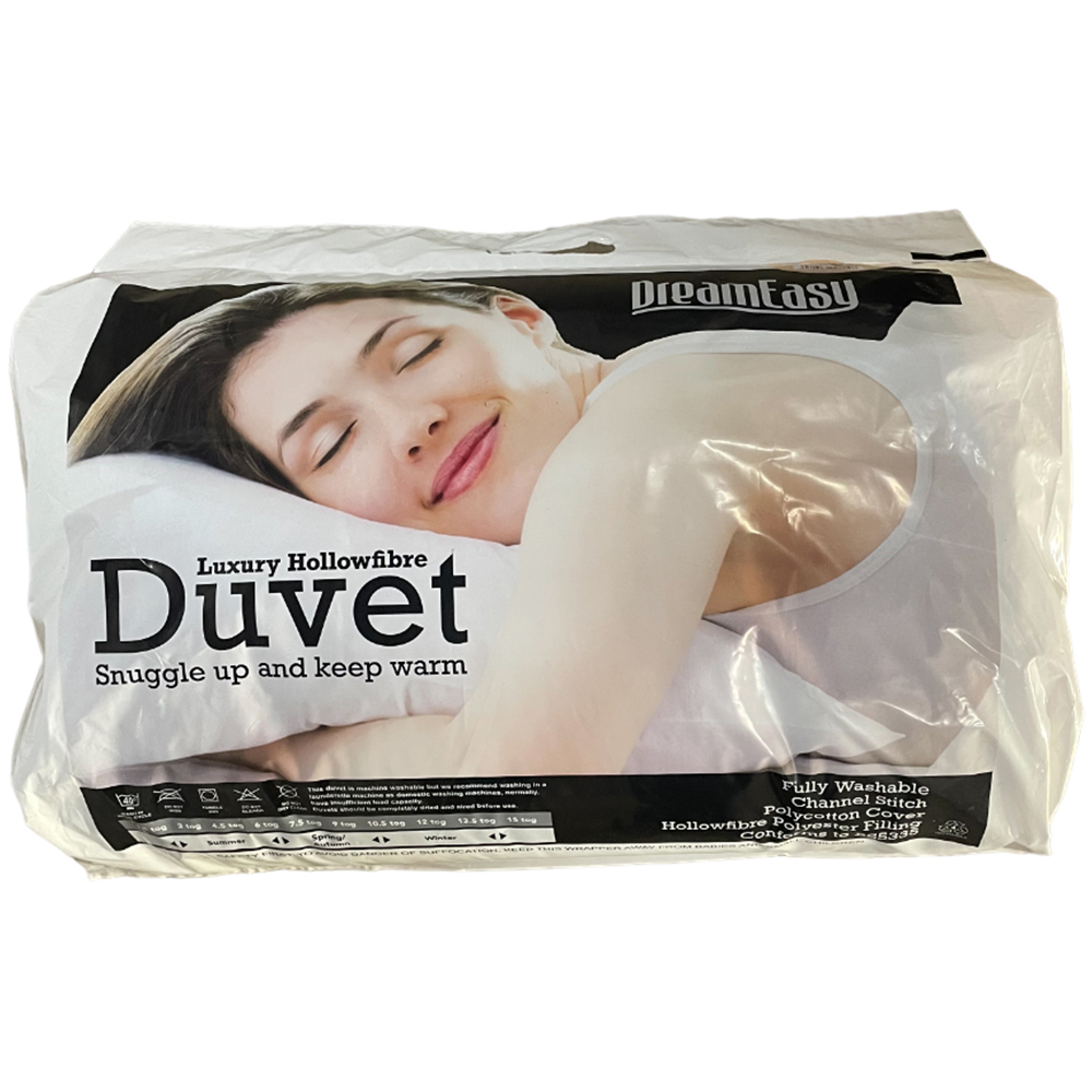 Dreameasy King Size White Lightweight Summer Duvet 4.5 Tog Image 1