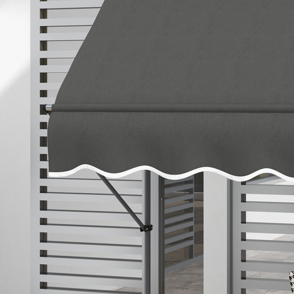 Outsunny Dark Grey Retractable Awning 2.5 x 1.2m Image 3