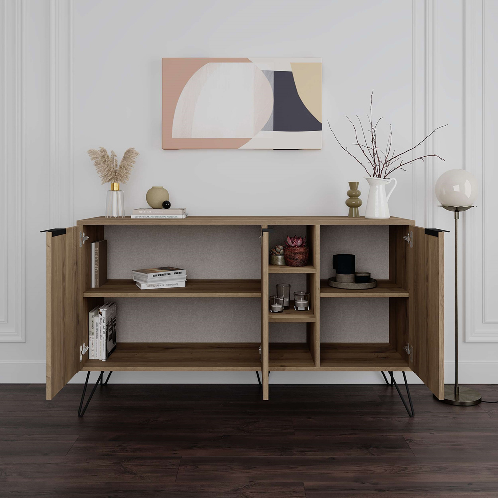 Decortie Clara Dark Oak Effect Console Sideboard Image 3