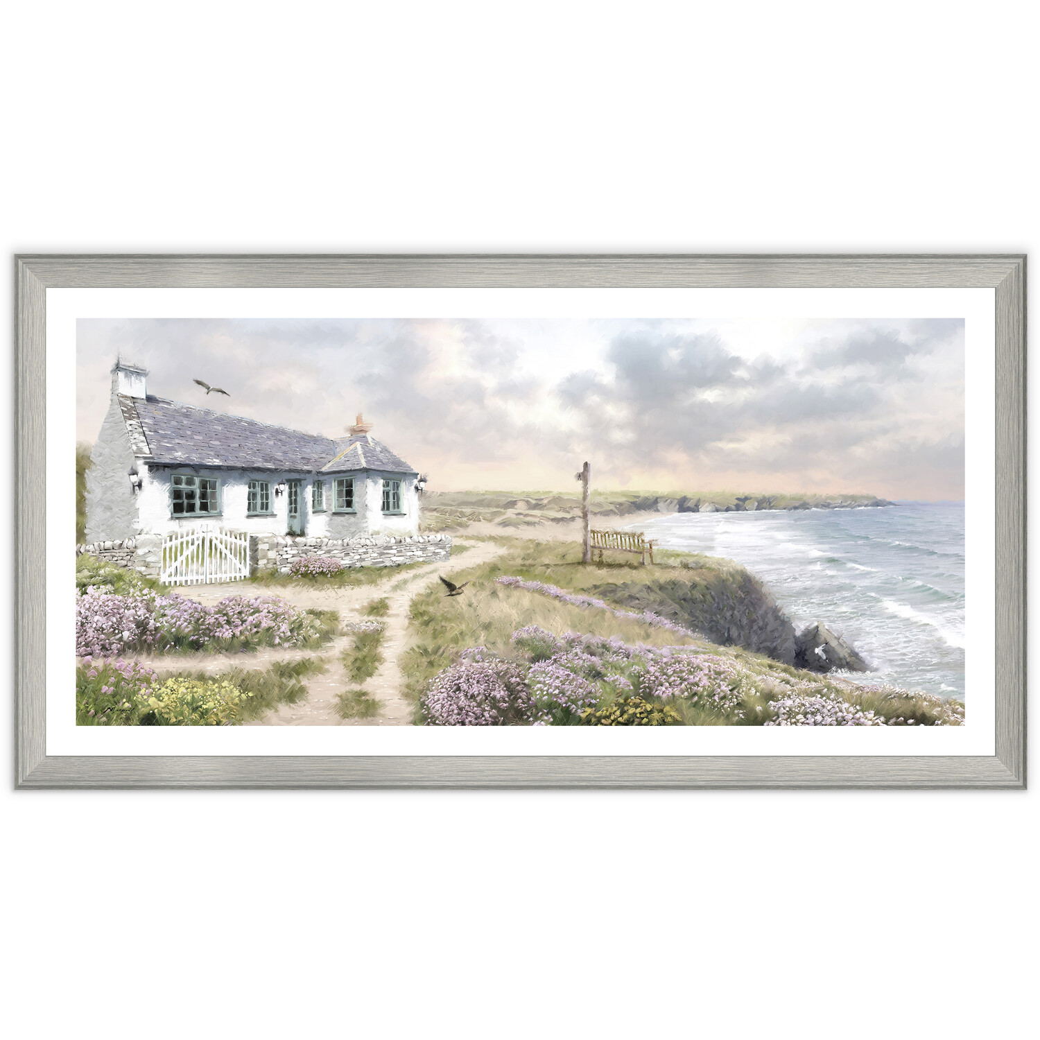 Macneil Clifftop Cottage Framed Wall Art 85 x 45cm Image 1