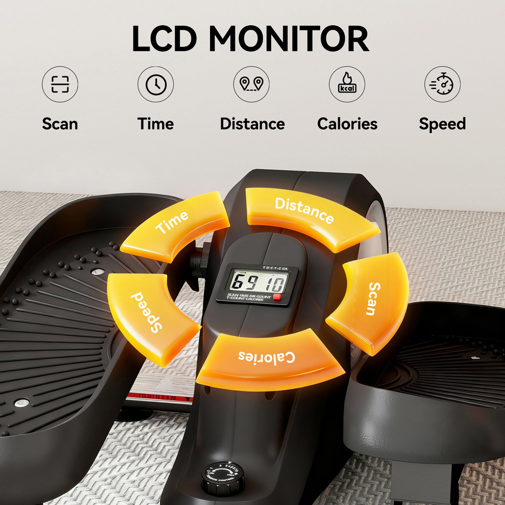 SPORTNOW Under Desk Elliptical Machine Pedal Exerciser with LCD Monitor Image 7