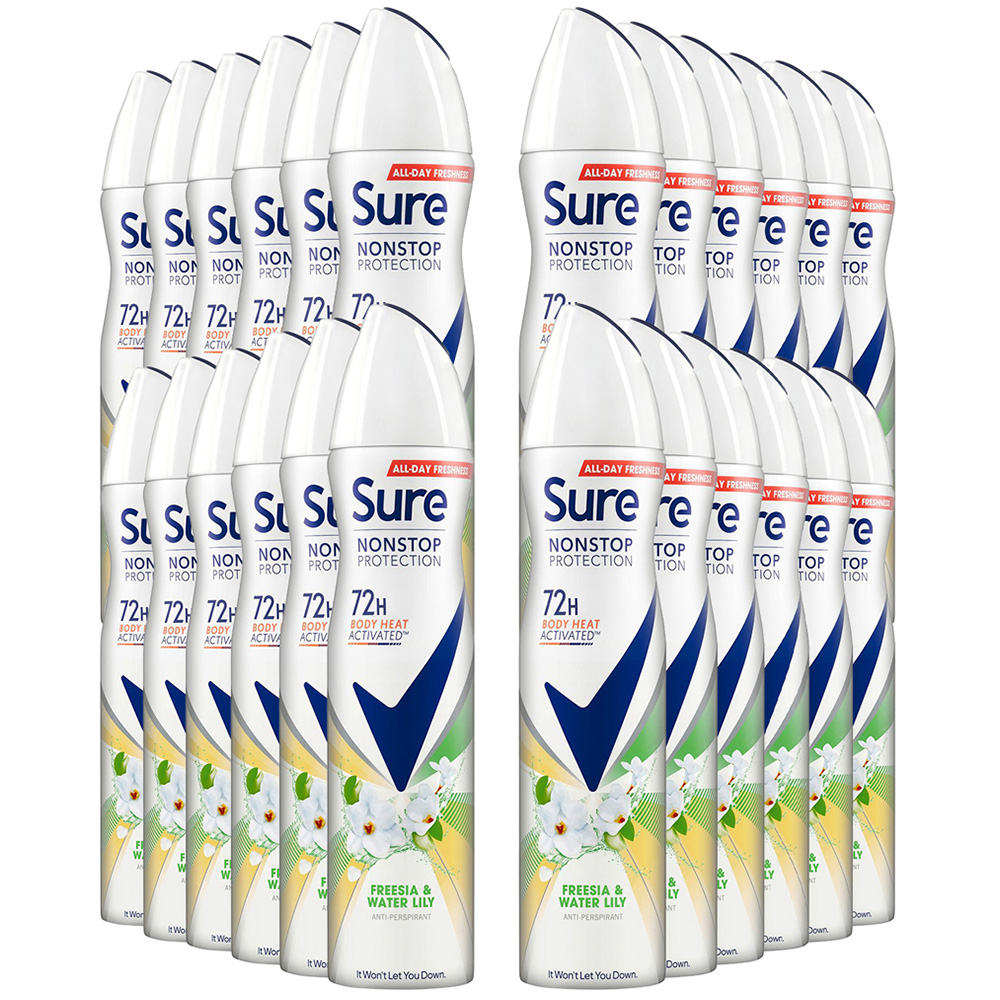 Sure Women Freesia and Water Lily 72H Protection Anti-Perspirant Deodorant 250ml 24 Pack Image 1