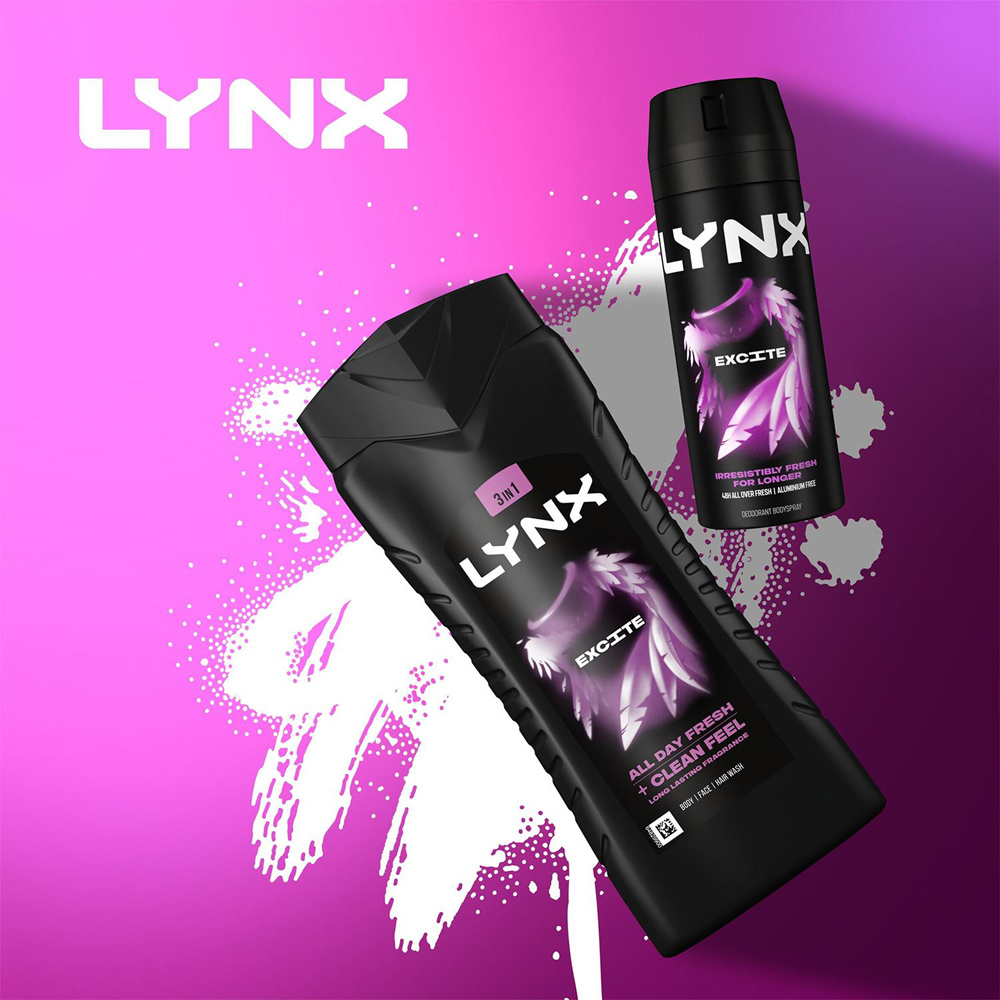 Lynx Excite Coconut and Black Pepper 12H Refreshing Fragrance Shower Gel 500ml 30 Pack Image 3
