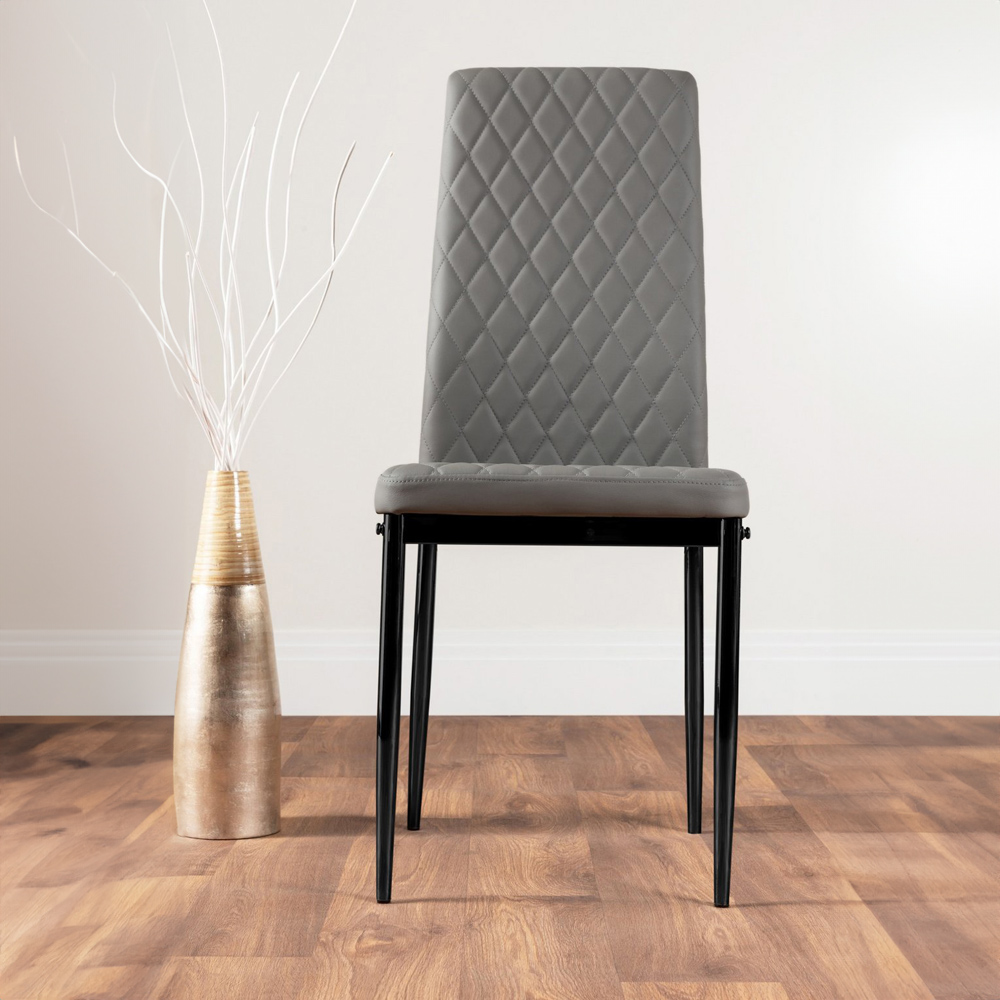 Furniturebox Arona Valera Marble Effect 4 Seater Round Dining Set White Black and Grey Image 3