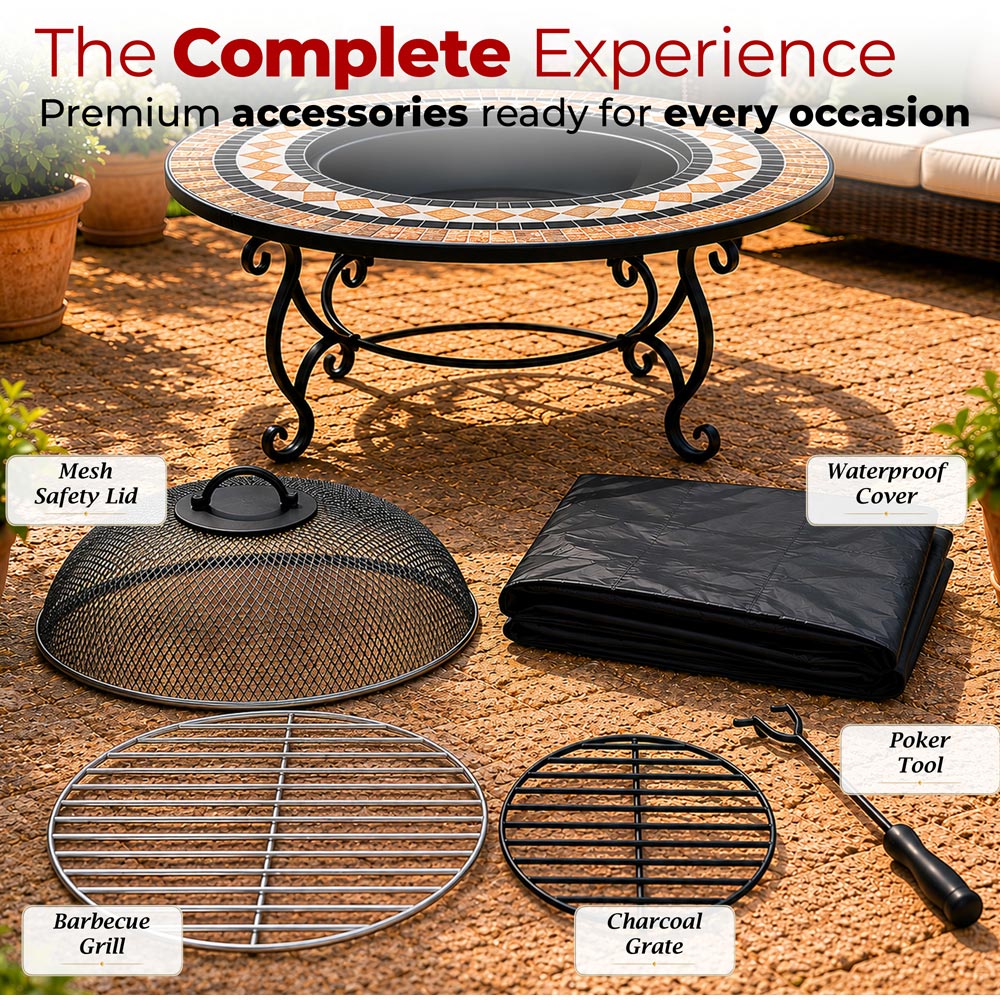 Centurion Supports Fireology Beluga Marble Effect 4 in 1 Fire Pit Image 6