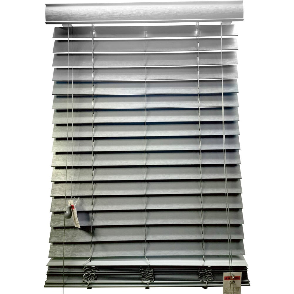 Wood Effect Venetian Blind 50mm - Silver / 60cm Image 2