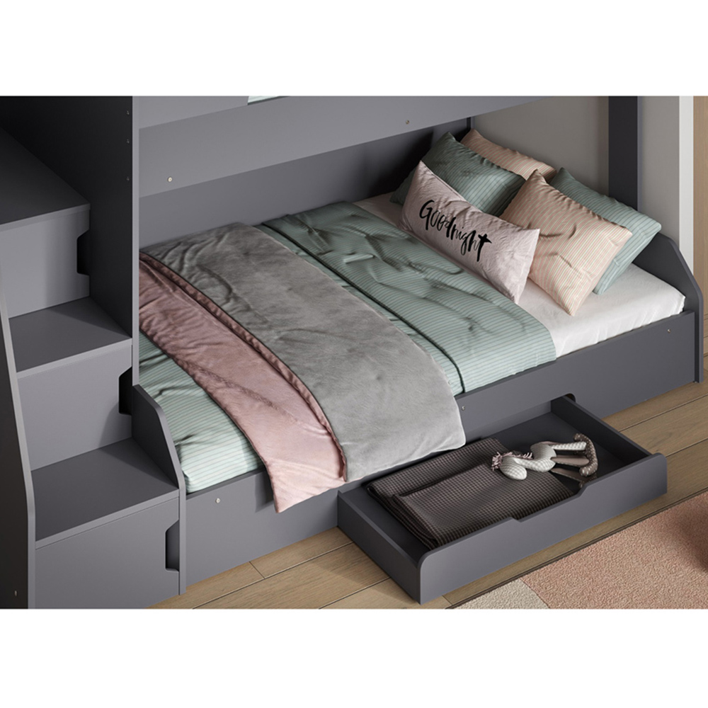 Flair Slick Triple Sleeper Grey Staircase Bunk Bed Image 5