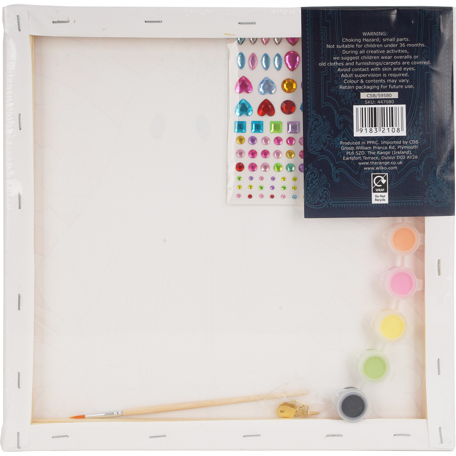 Paint Your Own Glittered Canvas Kit White Image 2