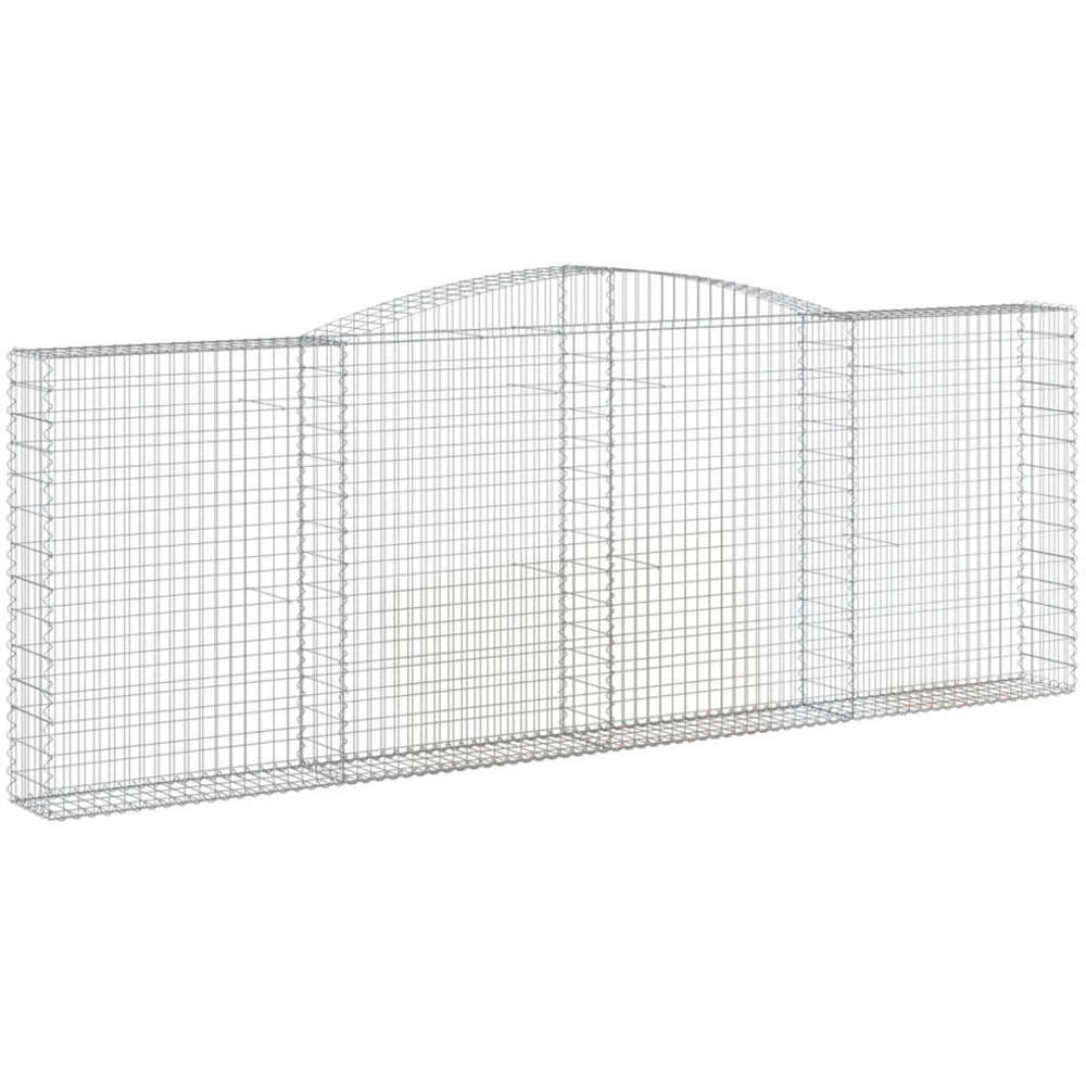 vidaXL Silver Galvanised Iron Gabion Basket 400 x 30 x 140/160cm 2 Pack Image 1