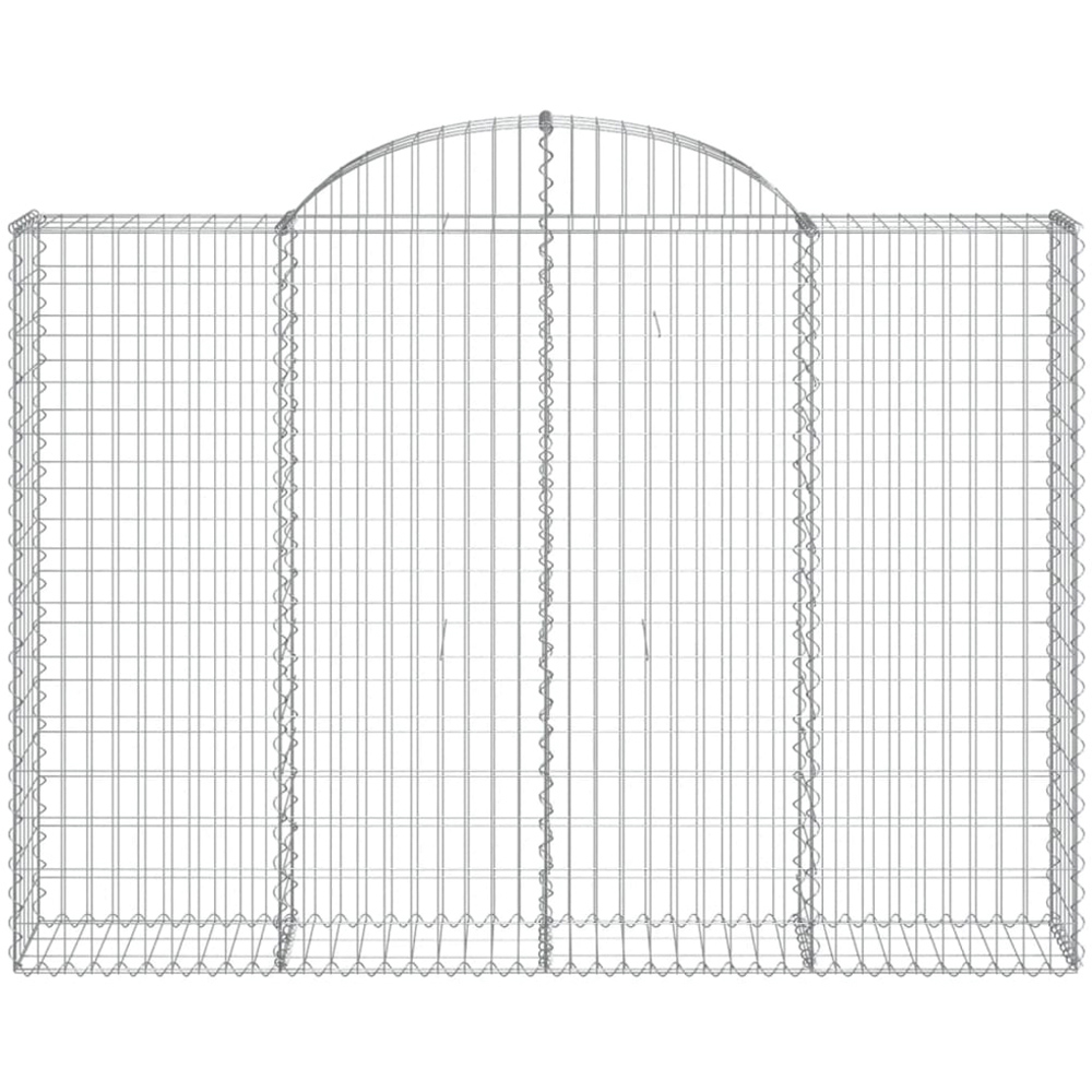 vidaXL Silver Galvanised Iron Arched Gabion Basket 200 x 30 x 140/160cm 8 Pack Image 2