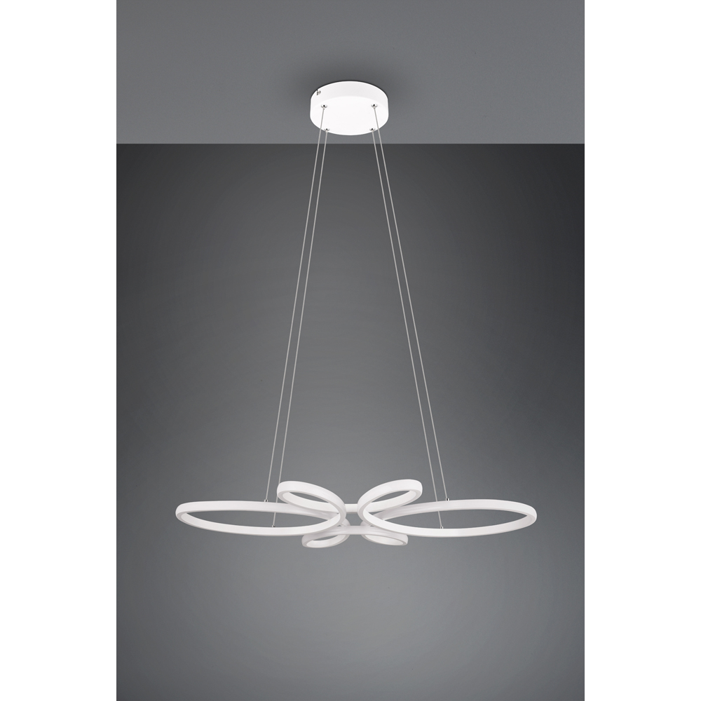 TRIO Fly White Matt Integrated LED Ceiling Pendant Light Image 9