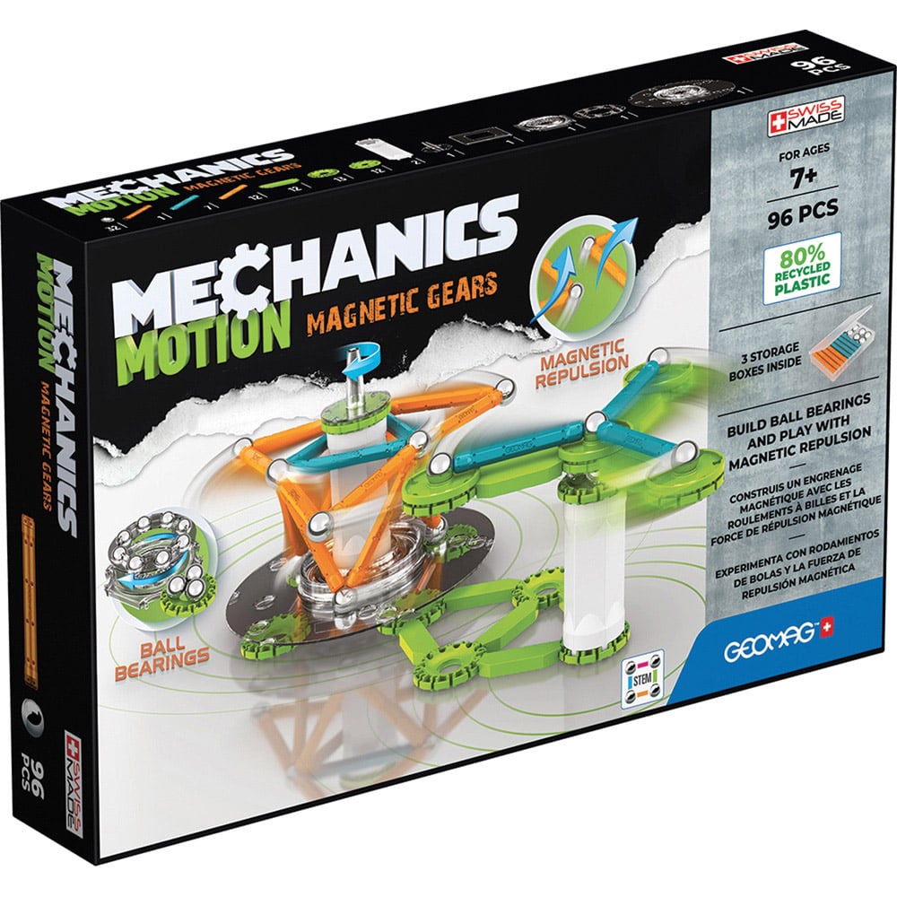Geomag Mechanics Motion Recycled 2 Magnetic Gears Set 96 Piece Image 1
