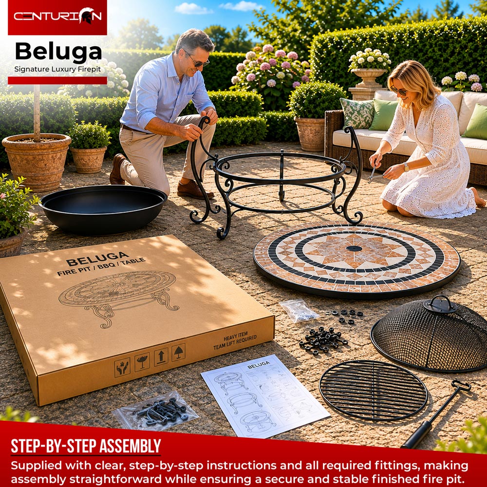 Centurion Supports Fireology Beluga Marble Effect 4 in 1 Fire Pit Image 8