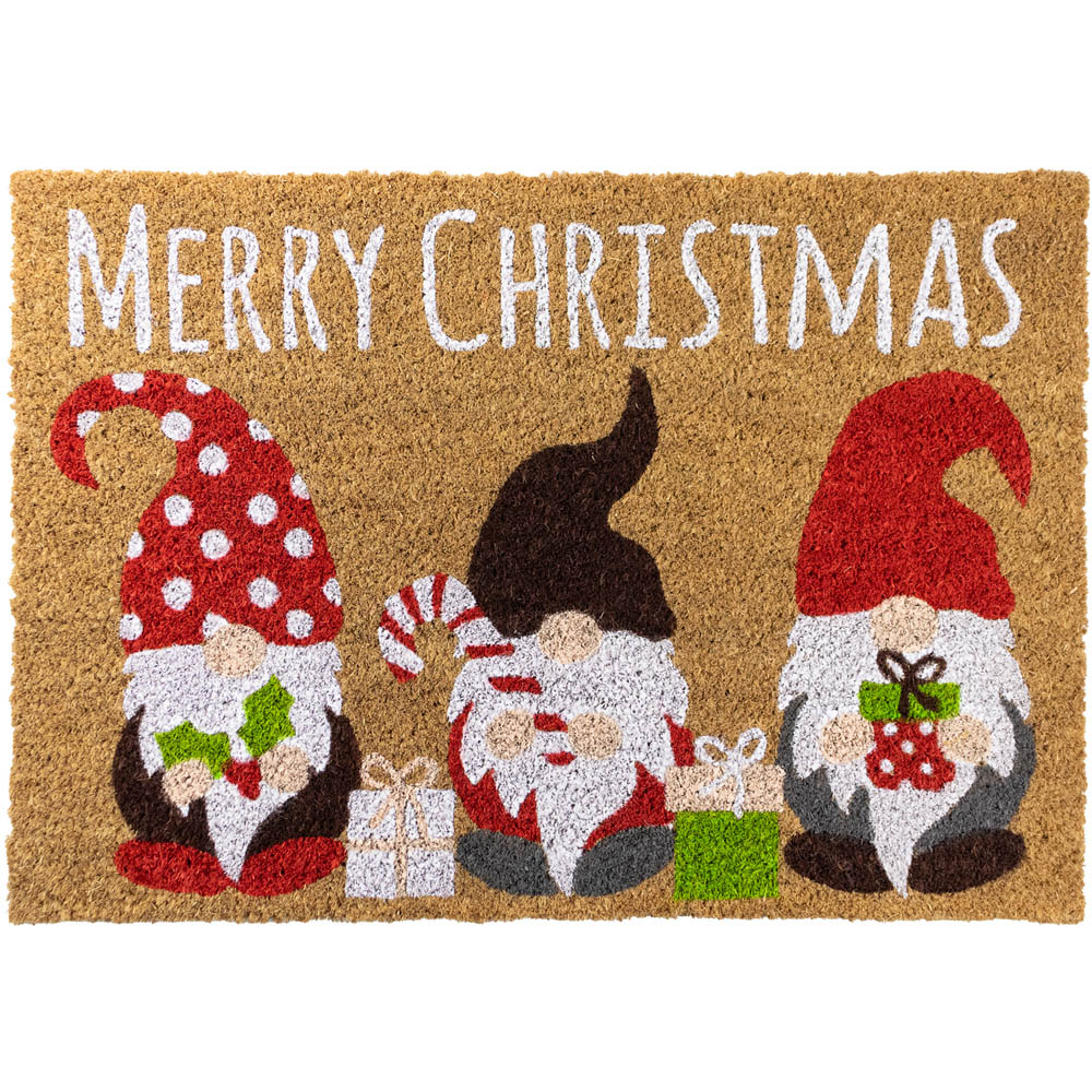 JVL Christmas Gonk Latex Coir Door Mat 40 x 58cm Image 1