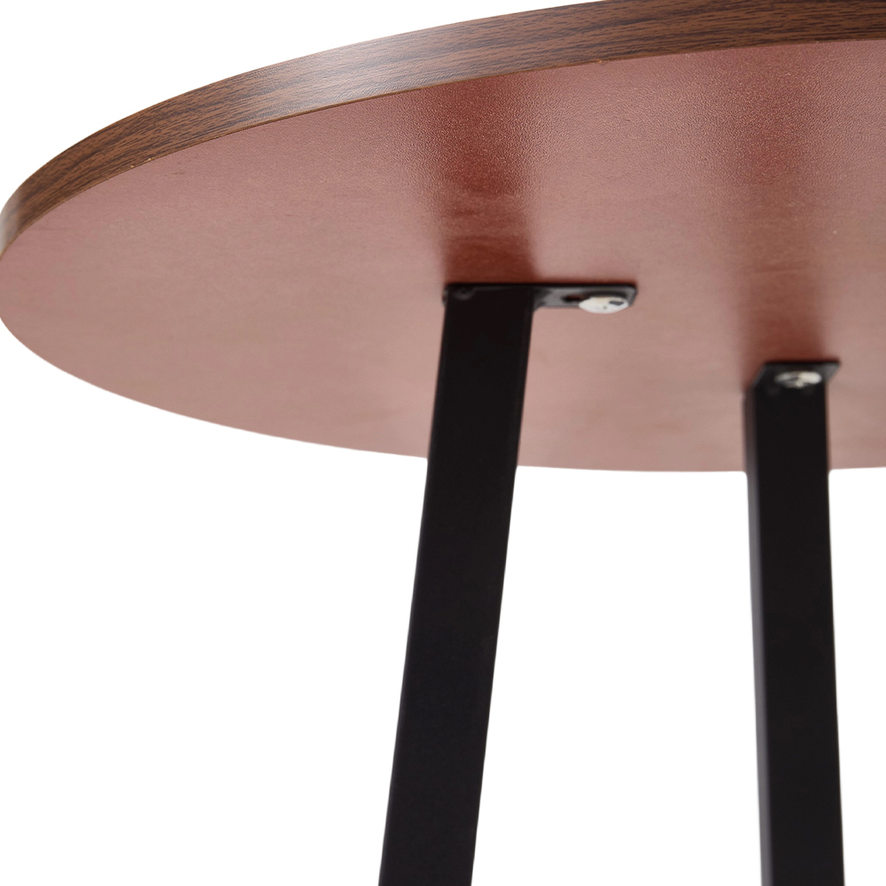 Living and Home 2 Tier Walnut Round Side Table with MDF Top Image 4