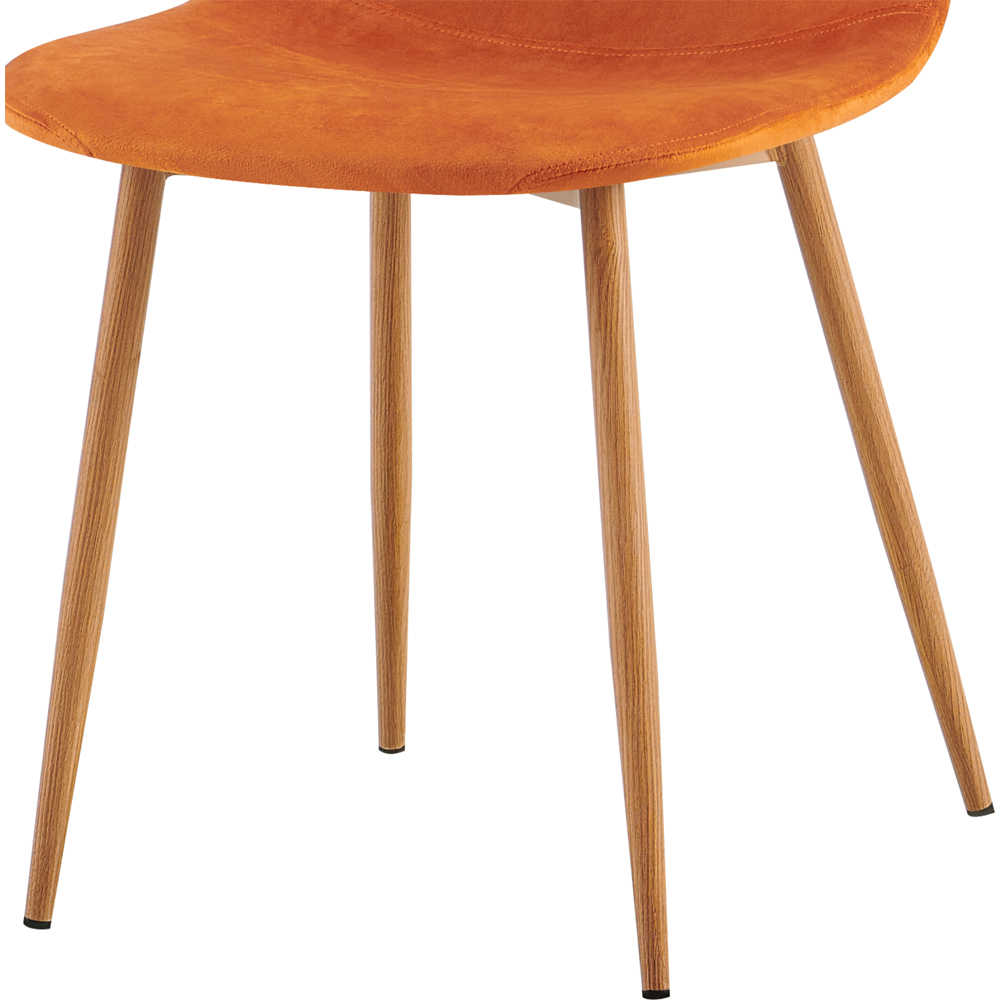 DS Living Luxe Set of 2 Apricot Orange Wood Printed Coating Dining Chairs Image 4