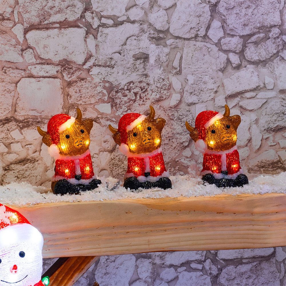 3 Piece Acrylic Highland Cow Set Image 2