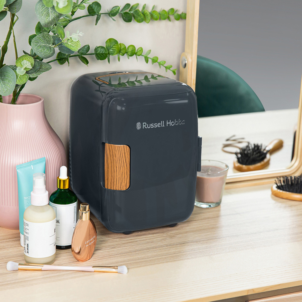Russell Hobbs RH4CLR1001SCG Grey and Wood Effect 4L Mini Cooler Image 2