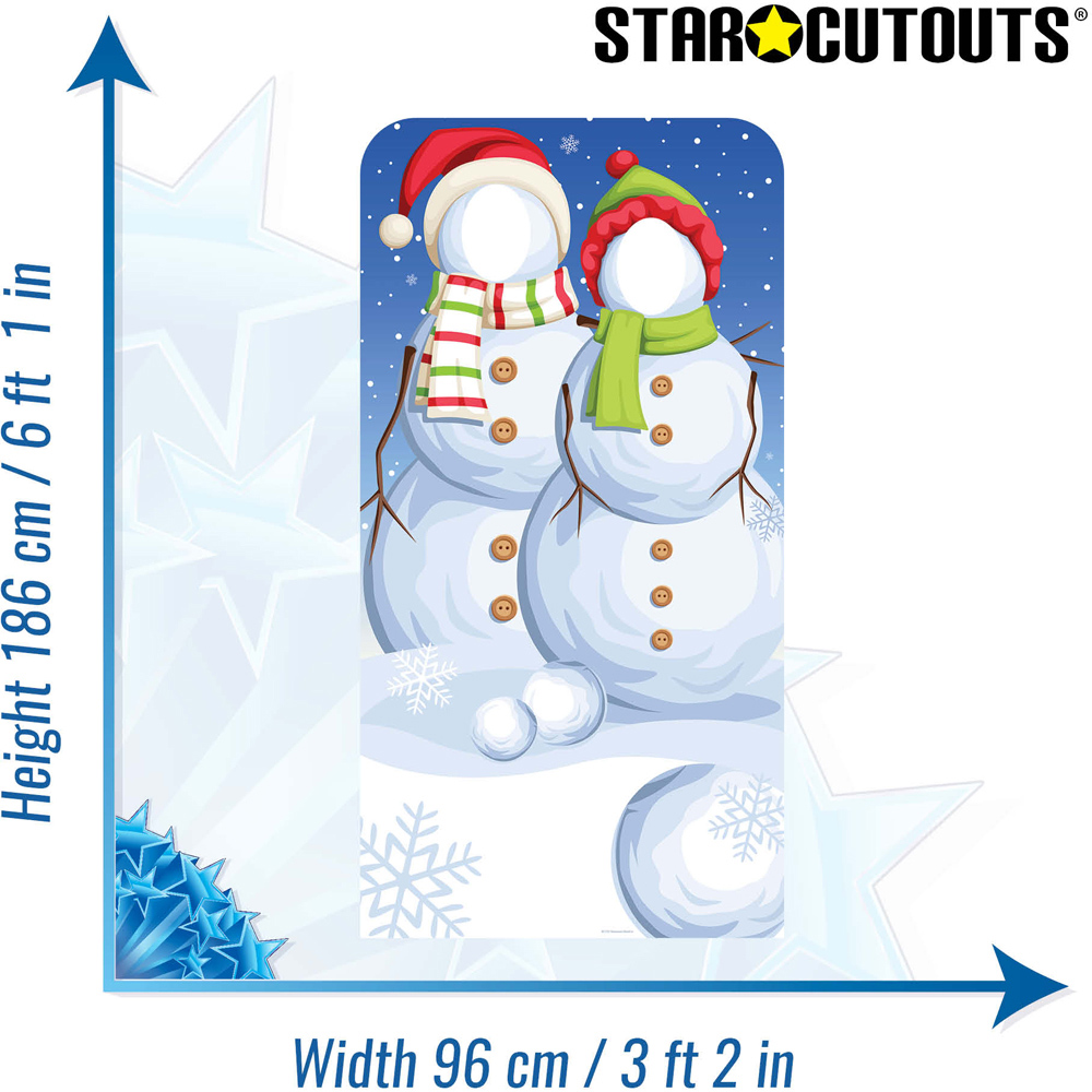 Star Snowmen Stand In Cutouts Christmas Cardboard Cutout 6.1ft Image 4