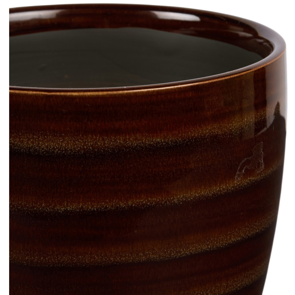 Glazed Plant Pot with Saucer Image 6