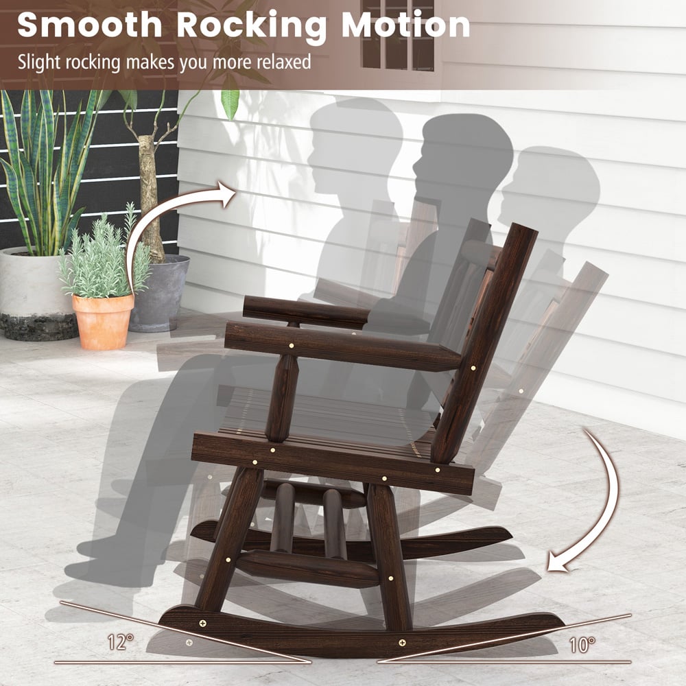 Costway 2 Seater Patio Rocking Bench Image 5
