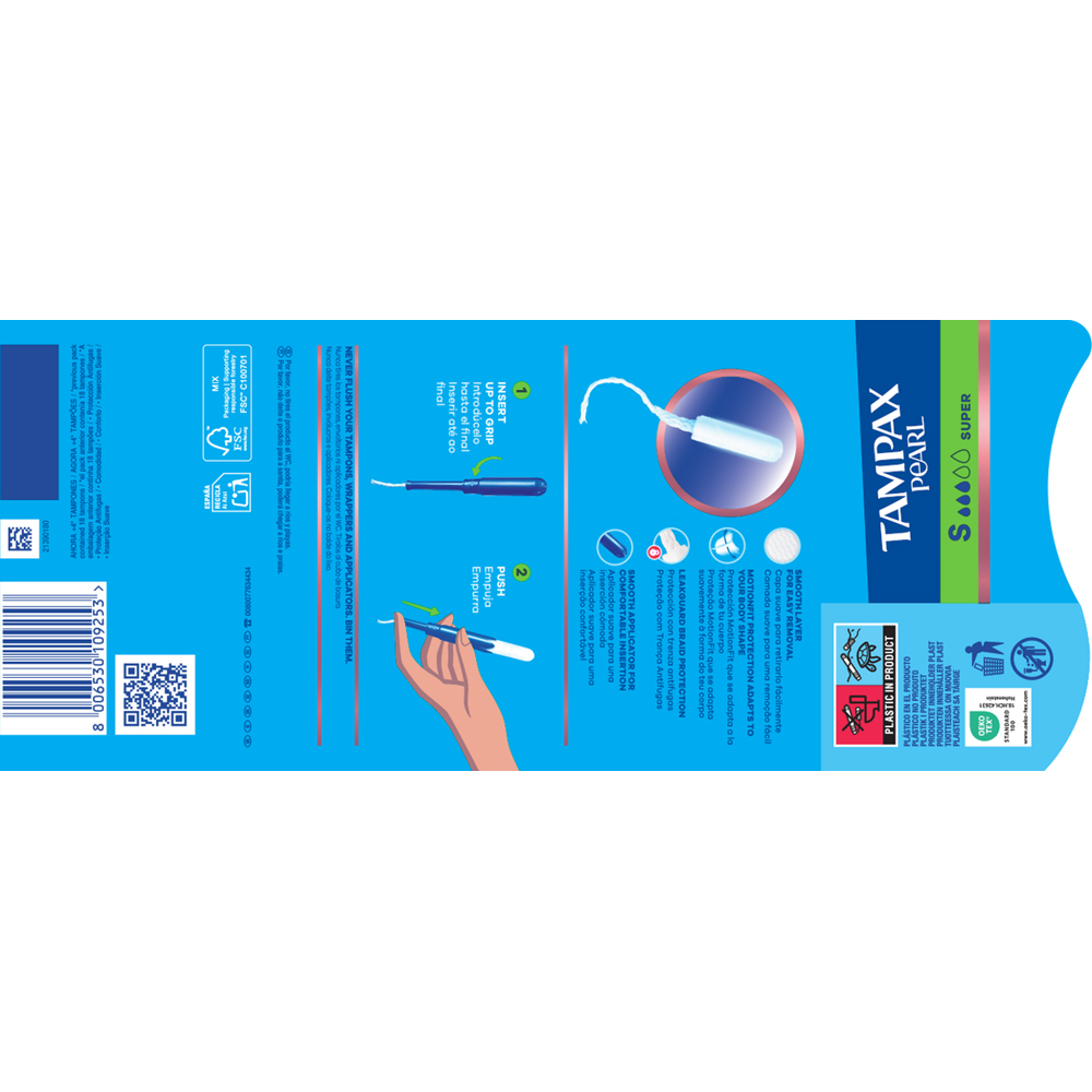 Pack of 22 Tampax Pearl Tampons Super Image 2